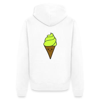 Icecream Smile - Unisex Premium Organic Zip Hoodie - white - Back - Thijin (182cm)