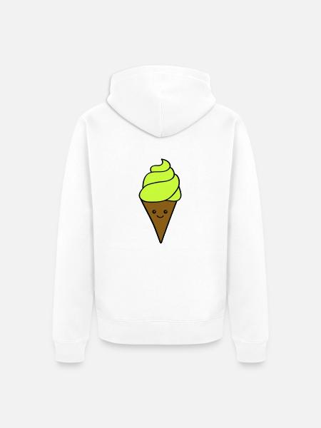 Icecream Smile - Unisex Premium Organic Zip Hoodie - white