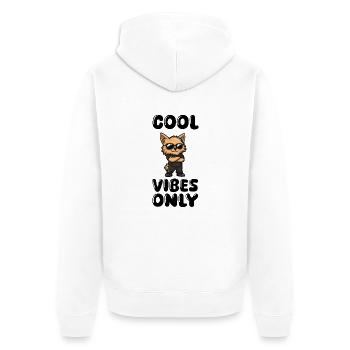 dog cool - Unisex Premium Bio Zip Hoodie - Weiß - Hinten - Thijin (182cm)