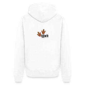 Rawr Print Duo - Unisex Premium Organic Zip Hoodie - white - Back - Thijin (182cm)