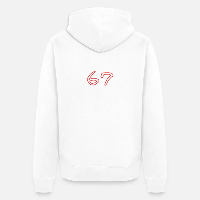 67 - Veste à capuche bio Premium Unisexe - blanc