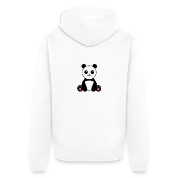 Panda Emoji - Unisex Premium Bio Zip Hoodie - Weiß - Hinten - Thijin (182cm)