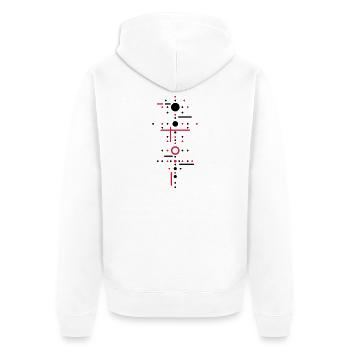Punkte und Linien - Unisex Premium Bio Zip Hoodie - Weiß - Hinten - Thijin (182cm)