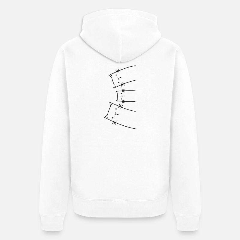 Idée Cadeau Chat Famille Chats - Veste à capuche bio Premium Unisexe - blanc