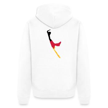 Sylt Puzzle - schwarz rot gold - Unisex Premium Bio Zip Hoodie - Weiß - Hinten - Thijin (182cm)