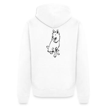 Swiss Shepherd - Unisex Premium Organic Zip Hoodie - white - Back - Thijin (182cm)