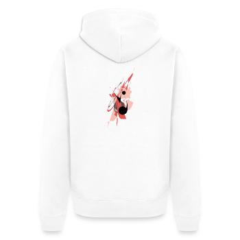 Power of balance - Unisex Premium Organic Zip Hoodie - white - Back - Thijin (182cm)