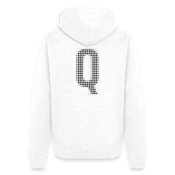 Buchstabe Q – Punktmuster Initial Design - Unisex Premium Bio Zip Hoodie - Weiß - Hinten - Thijin (182cm)