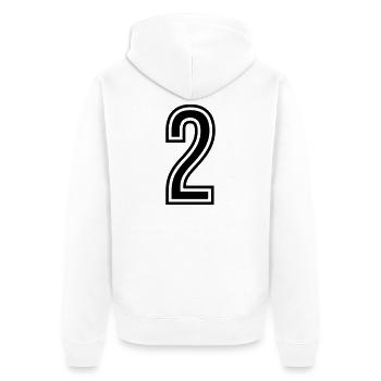 2 Number symbol - Unisex Premium Organic Zip Hoodie - white - Back - Thijin (182cm)