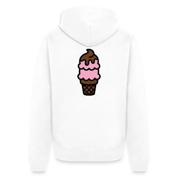 Icône de glace cornet de glace - Veste à capuche bio Premium Unisexe - blanc - Dos - Thijin (182cm)