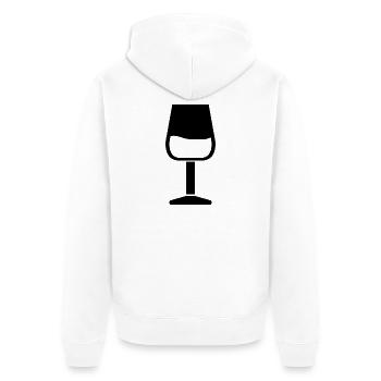 Weinglas - Unisex Premium Bio Zip Hoodie - Weiß - Hinten - Thijin (182cm)