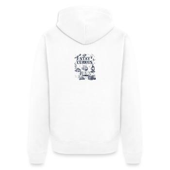 Curious Remains: Scientific Doodles - Unisex Premium Organic Zip Hoodie - white - Back - Thijin (182cm)