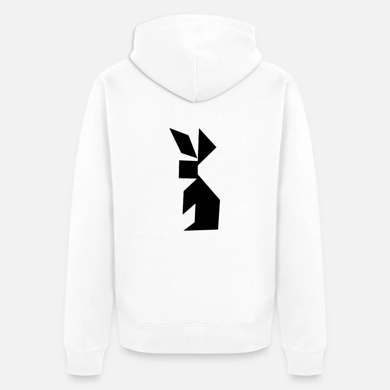 Tangram Lapin - Veste à capuche bio Premium Unisexe - blanc