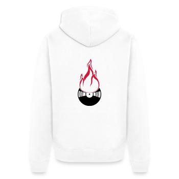 disko club party dj feiern musik tanzen vinyl plat - Unisex Premium Bio Zip Hoodie - Weiß - Hinten - Thijin (182cm)