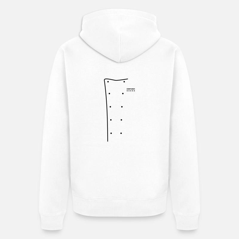 Kochjacke Chefkoch - Unisex Premium Bio Zip Hoodie - Weiß