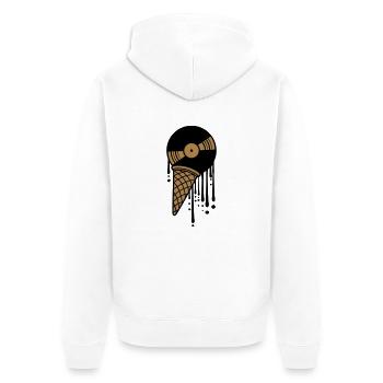 vinyl eis schmelzen tropfen graffiti kugel platte - Unisex Premium Bio Zip Hoodie - Weiß - Hinten - Thijin (182cm)
