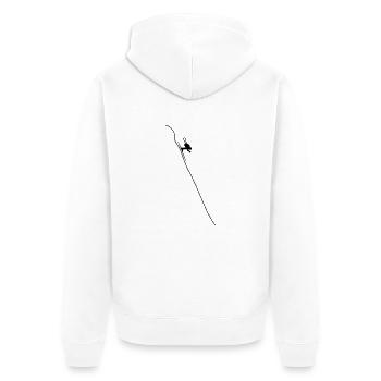 Skifahrer bei rasanter Abfahrt – Wintersport - Unisex Premium Bio Zip Hoodie - Weiß - Hinten - Thijin (182cm)