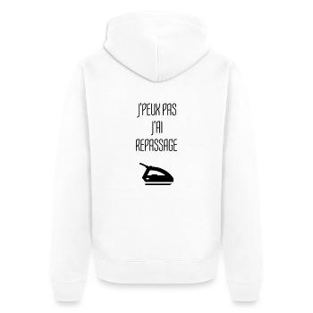 Repassage Ménager Fer à Repasser Nettoyage - Veste à capuche bio Premium Unisexe - blanc - Dos - Thijin (182cm)