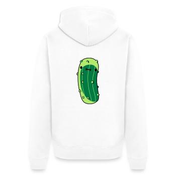 small cucumber with - Unisex Premium Organic Zip Hoodie - white - Back - Thijin (182cm)