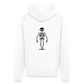 Skelett - Unisex Premium Bio Zip Hoodie - Weiß - Hinten - Thijin (182cm)