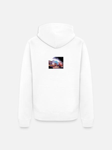 Miami Beach - Unisex Premium Bio Zip Hoodie - Weiß
