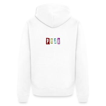 Peak - Unisex Premium Bio Zip Hoodie - Weiß - Hinten - Thijin (182cm)
