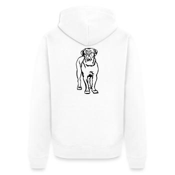 Dogue de Bordeaux - Veste à capuche bio Premium Unisexe - blanc - Dos - Thijin (182cm)