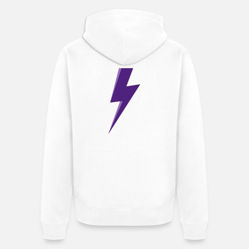 Eclair violet - Veste à capuche bio Premium Unisexe - blanc