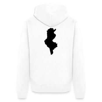 Karte Tunesiens - Unisex Premium Bio Zip Hoodie - Weiß - Hinten - Thijin (182cm)