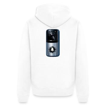 Smart Doorbell Lens - Unisex Premium Organic Zip Hoodie - white - Back - Thijin (182cm)