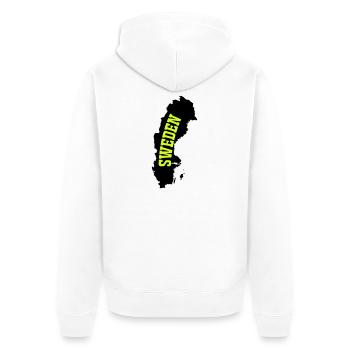 Lettrage néon suédois - Veste à capuche bio Premium Unisexe - blanc - Dos - Thijin (182cm)