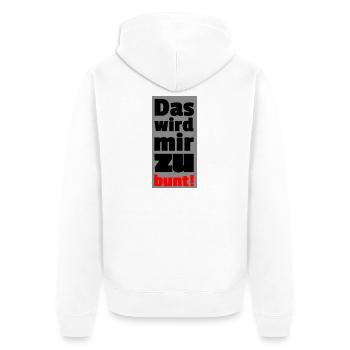 too colorful - Unisex Premium Organic Zip Hoodie - white - Back - Thijin (182cm)