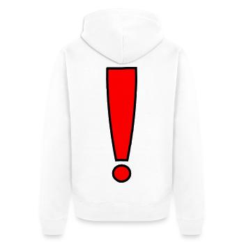 Ausrufezeichen Design - Unisex Premium Bio Zip Hoodie - Weiß - Hinten - Thijin (182cm)