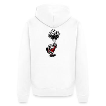 Kassettenjunge - Unisex Premium Bio Zip Hoodie - Weiß - Hinten - Thijin (182cm)