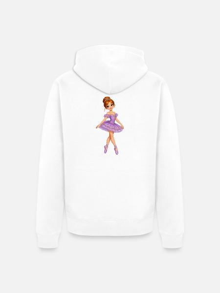 Lavendel Prinzessin Ballett Design - Unisex Premium Bio Zip Hoodie - Weiß