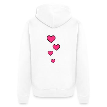 herzen - Unisex Premium Bio Zip Hoodie - Weiß - Hinten - Thijin (182cm)