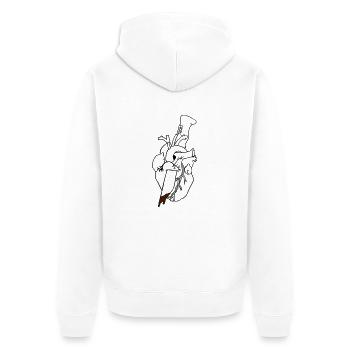 trust - Unisex Premium Bio Zip Hoodie - Weiß - Hinten - Thijin (182cm)