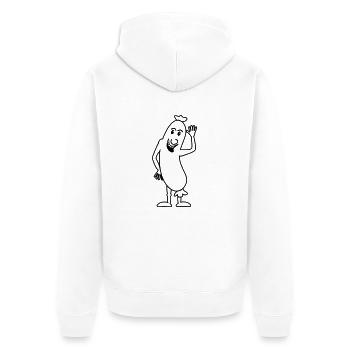Wurst - Unisex Premium Bio Zip Hoodie - Weiß - Hinten - Thijin (182cm)