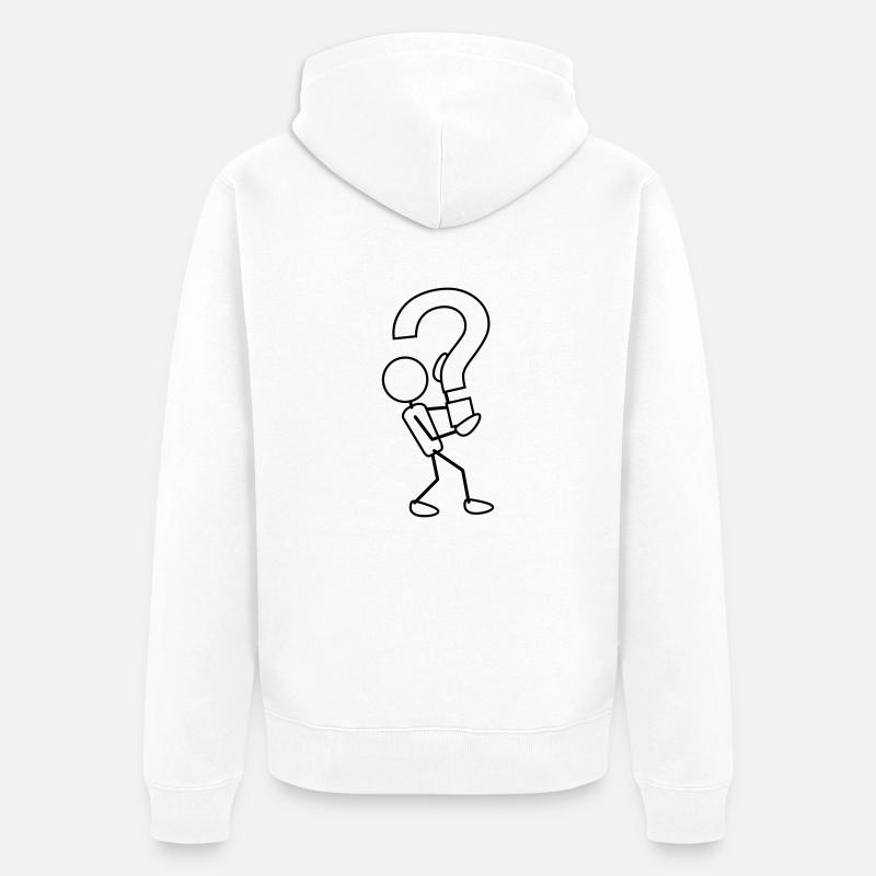 greyman_with_a_big_query_1c - Veste à capuche bio Premium Unisexe - blanc