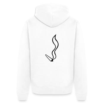 gemeine - Unisex Premium Bio Zip Hoodie - Weiß - Hinten - Thijin (182cm)