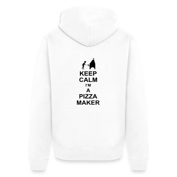 keep calm i'm a pizza maker kg10 - Unisex Premium Organic Zip Hoodie - white - Back - Thijin (182cm)