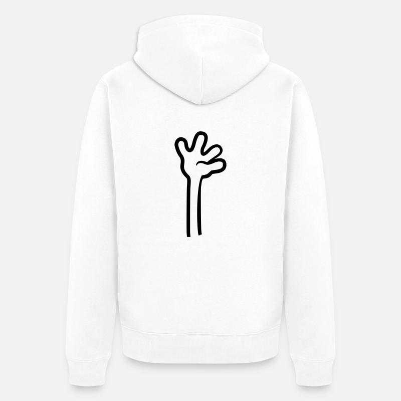 bras long dessin animé - Veste à capuche bio Premium Unisexe - blanc