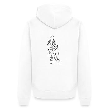 Plaisirs d'hiver vacances ski sport - Veste à capuche bio Premium Unisexe - blanc - Dos - Thijin (182cm)