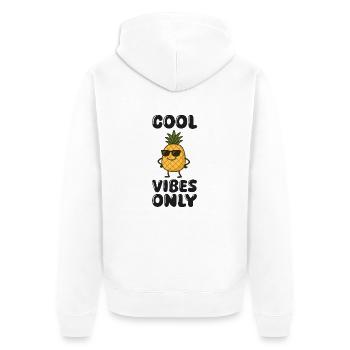 ananas comic - Unisex Premium Bio Zip Hoodie - Weiß - Hinten - Thijin (182cm)