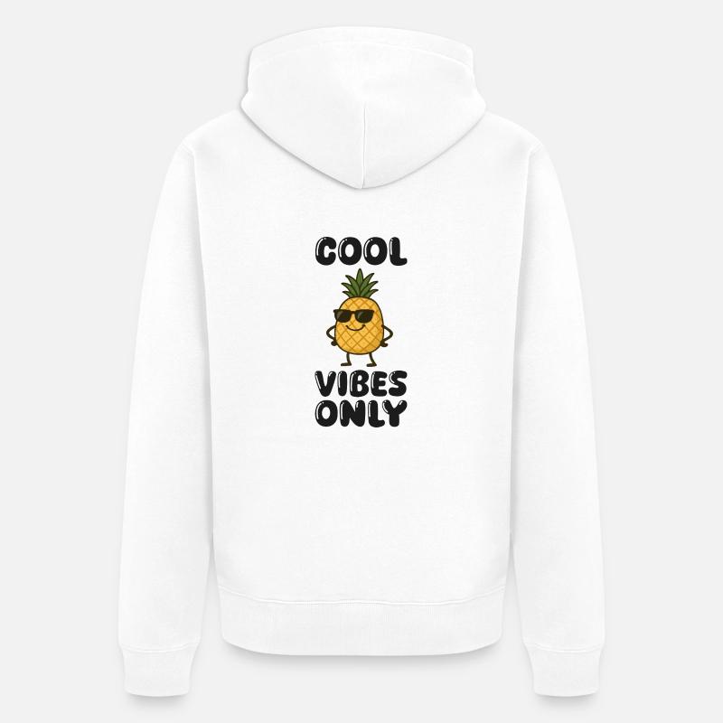 Bande dessinée ananas - Veste à capuche bio Premium Unisexe - blanc