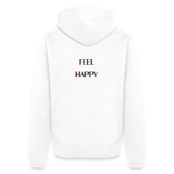 HAPPY. FREE. FREEDOM. WELFARE. ZEN. MEDITATION. - Unisex Premium Organic Zip Hoodie - white - Back - Thijin (182cm)