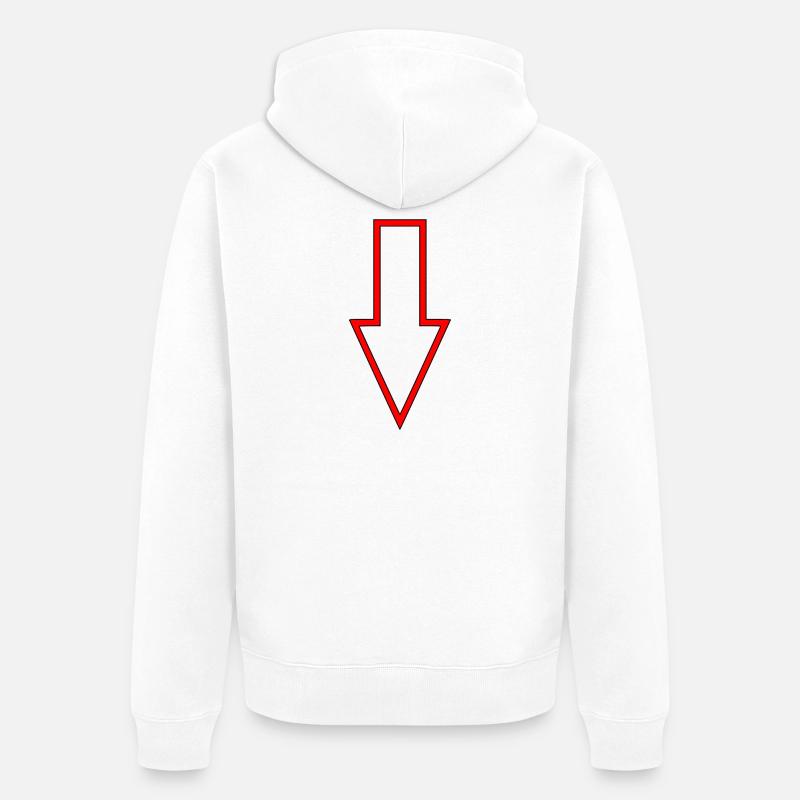 Flèche directionnelle Panneau indicateur - Veste à capuche bio Premium Unisexe - blanc