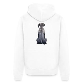 Deutsche Dogge - Unisex Premium Bio Zip Hoodie - Weiß - Hinten - Thijin (182cm)