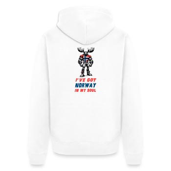 I've got norway in my soul - Unisex Premium Organic Zip Hoodie - white - Back - Thijin (182cm)