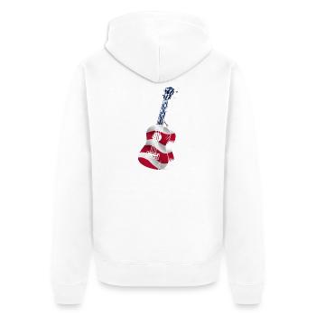 Hawaiian Ukulele Uke American Flag - Unisex Premium Bio Zip Hoodie - Weiß - Hinten - Thijin (182cm)
